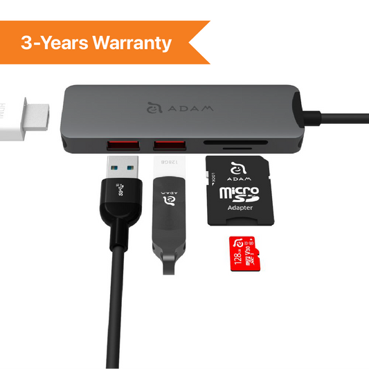 ADAM Elements Casa Hub A05-USB-C 3.1 Gen2 & 4K 60Hz 5-in-1 - Grey