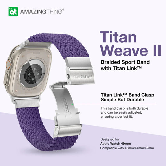 AmazingThing TITAN WEAVE II Braided Sport Band for Apple Watch 8/9 41mm - Purple AmazingThing TITAN WEAVE II Braided Sport Band for Apple Watch 8/9 41mm - Purple