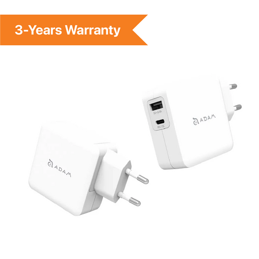 ADAM Elements OMNIA F2 30W Wall Charger with USB-C & USB-A - White