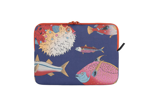 Tucano Schizzo Fishes Design Sleeve 13'/14" - Blue