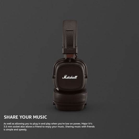 MARSHALL MAJOR IV BT HEADPHONES Browm