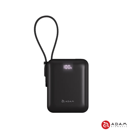 VIONTA Q - Ultra-Compact Power Bank with Built-in Cable - Black VIONTA Q - Ultra-Compact Power Bank with Built-in Cable - Black