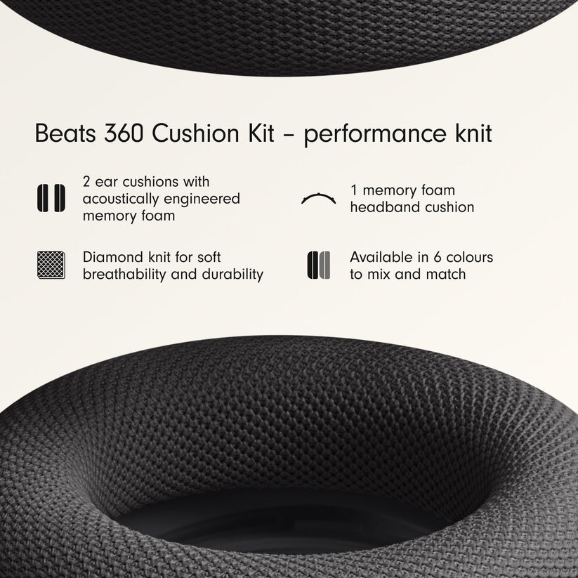 Beats 360 Cushion Kit – Black Performance Knit Cushions for Ear Cups and Headband