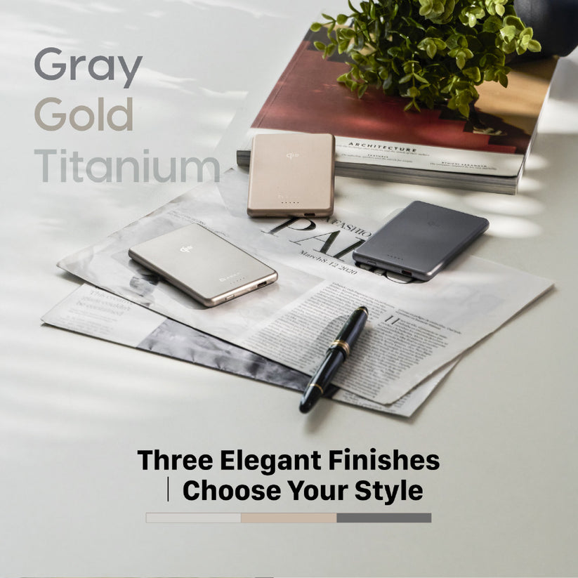 VIONTA Q10-Qi2 Ultra-Slim Power Bank - Titanium