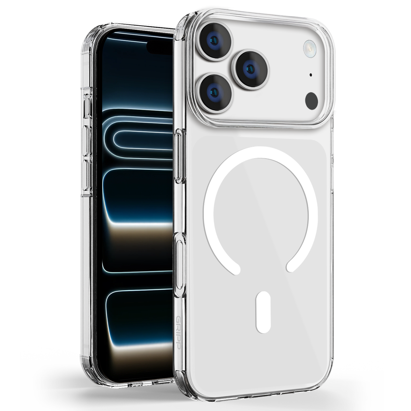 Gripp CLEAR MAGSAFE Case for Apple iPhone 17 Pro (6.3") with White Ring - Clear