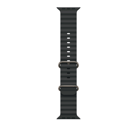 49mm Black Ocean Band - Natural Titanium Finish