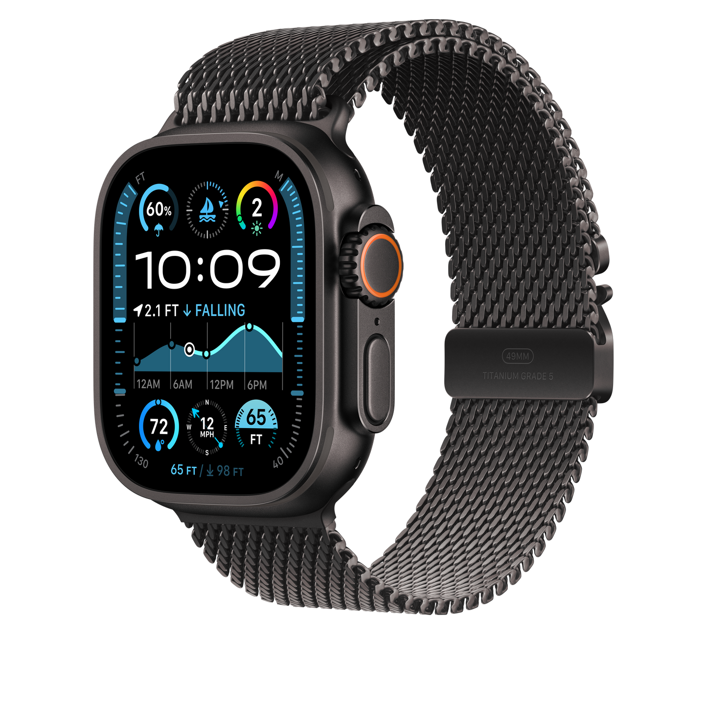 49mm Black Titanium Milanese Loop - Small