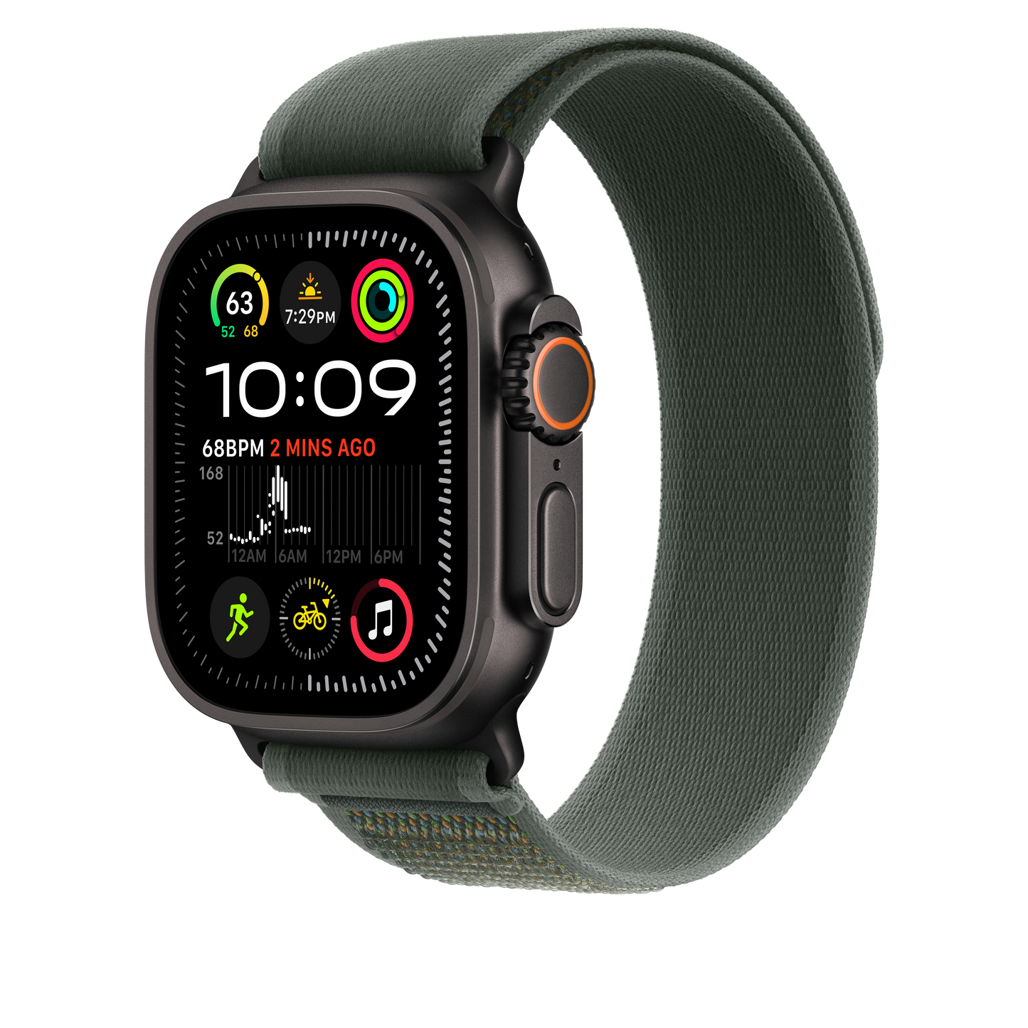 49mm Green Trail Loop - M/L - Black Titanium Finish