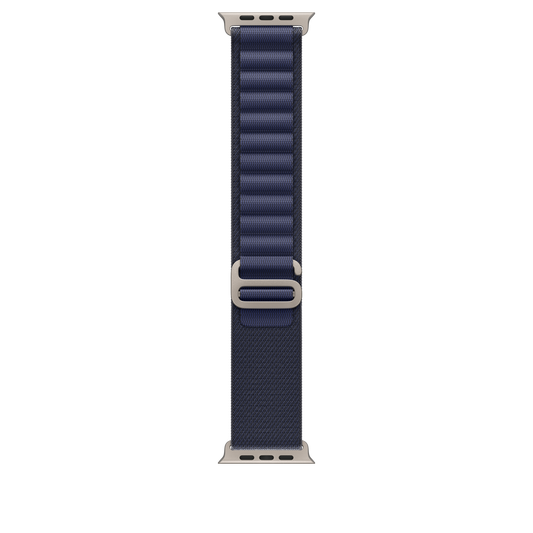 49mm Navy Alpine Loop - Medium - Natural Titanium Finish