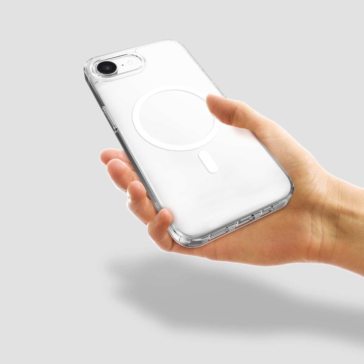 GRIPP MS CASE IPH 16E WHITE RING - CLEAR