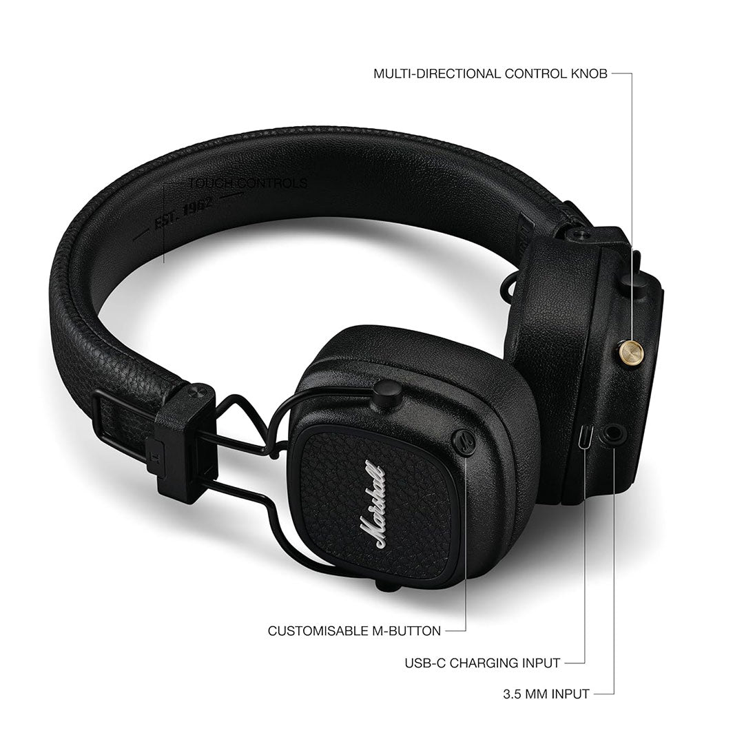MARSHALL MAJOR V BT HEADPHONES Black