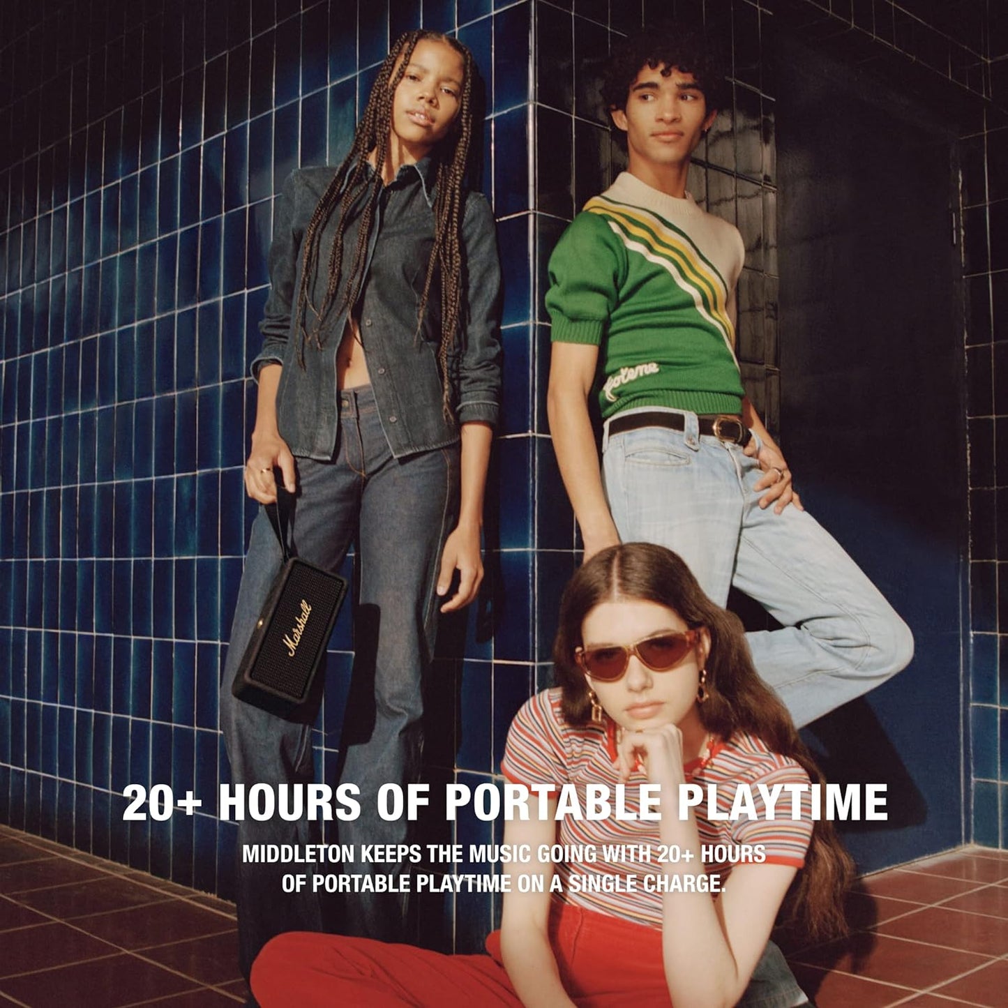 MARSHALL MIDDLETON PORTABLE BT SPEAKER Black & Brass