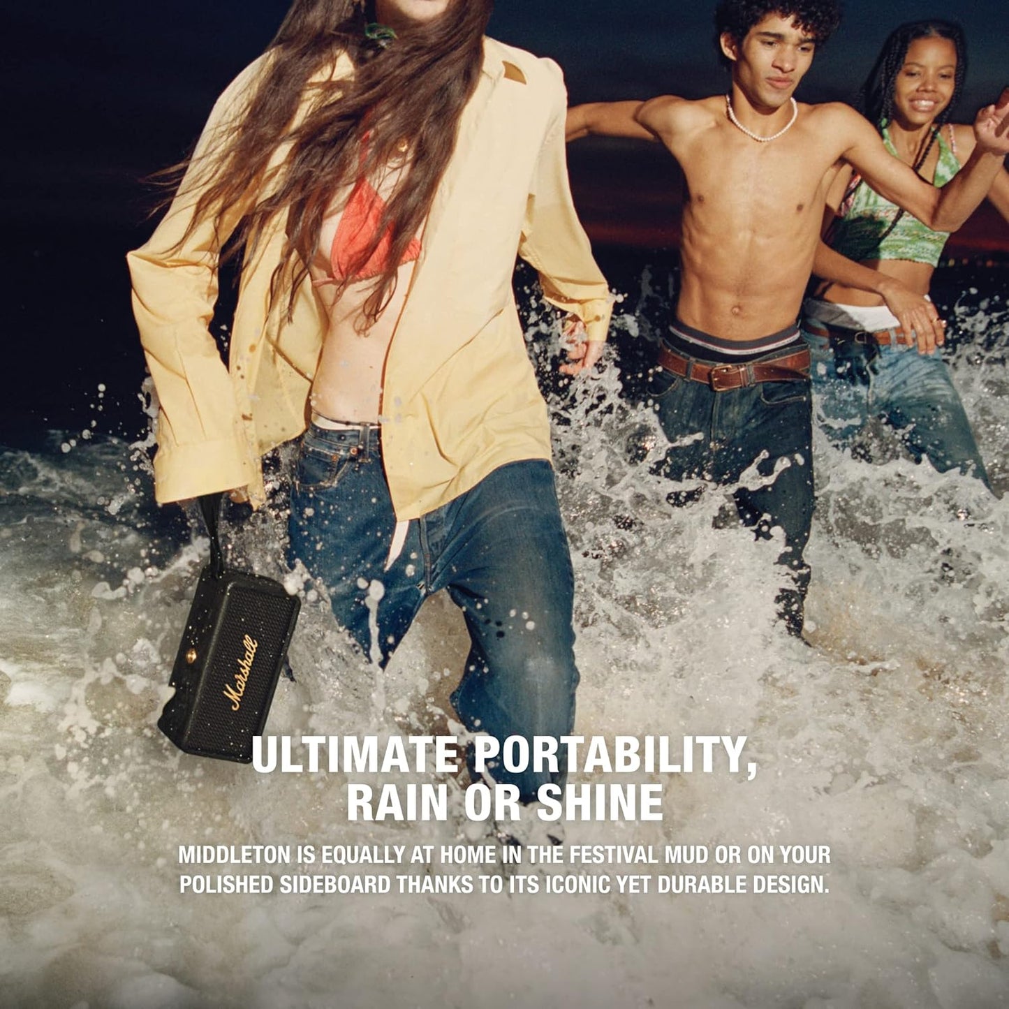 MARSHALL MIDDLETON PORTABLE BT SPEAKER Black & Brass