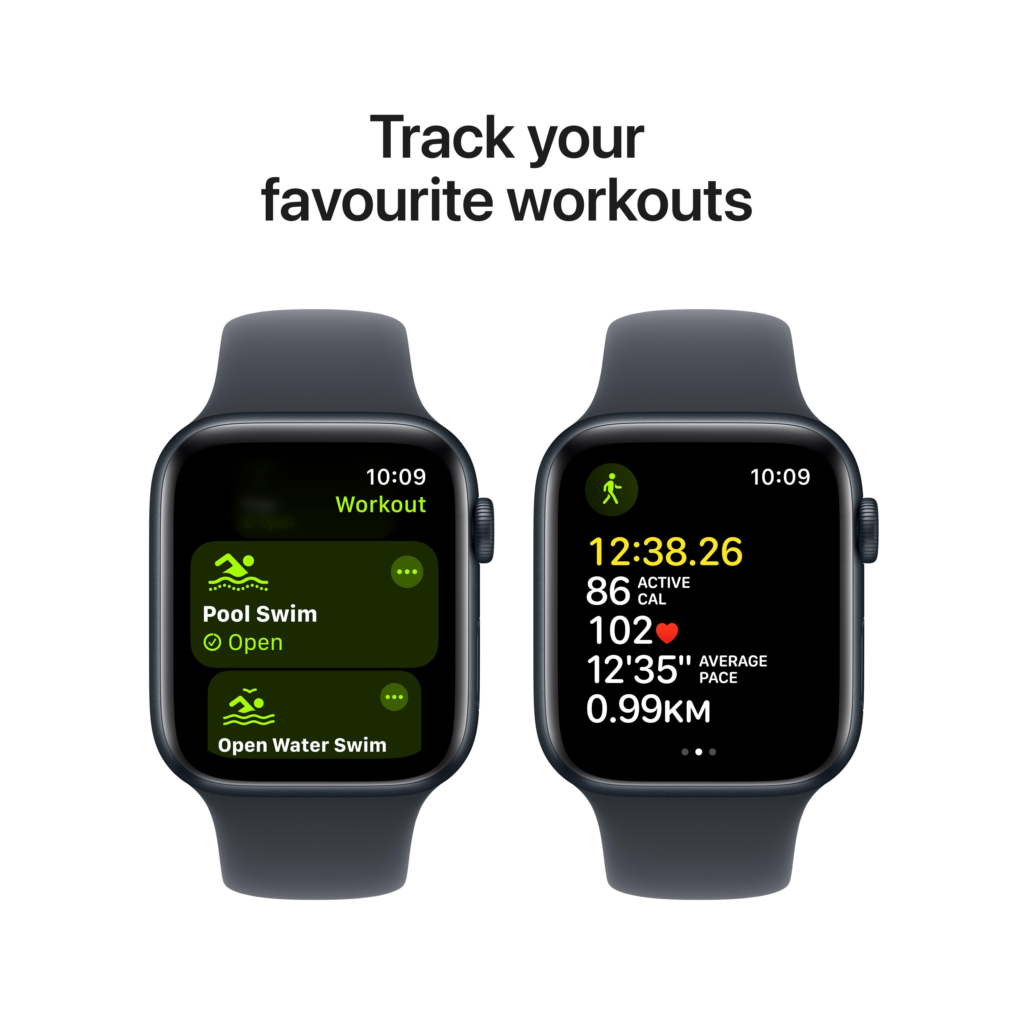 Apple Watch SE GPS 44mm Midnight Aluminium Case with Midnight Sport Ba