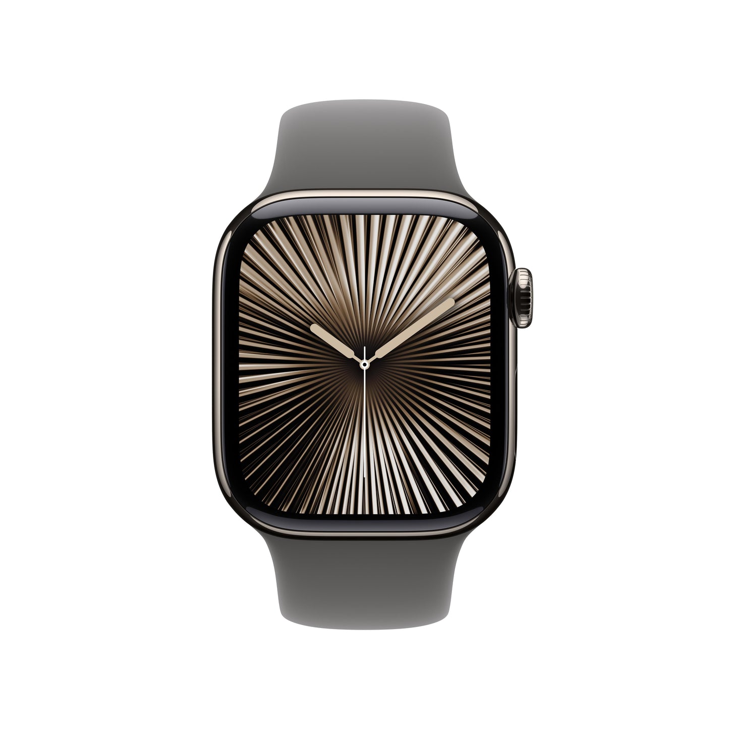 Apple Watch Series 10 GPS + Cellular 42mm Natural Titanium Case with Stone Grey Sport Band - M/L