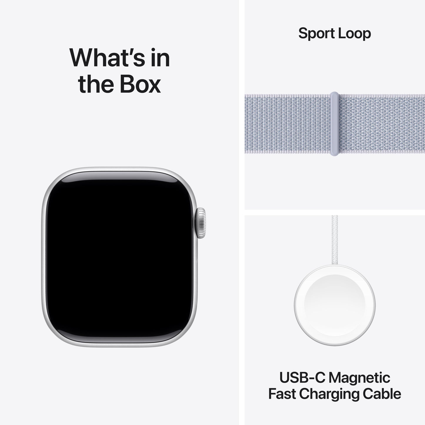 Apple Watch Series 10 GPS + Cellular 42mm Silver Aluminium Case with Blue Cloud Sport Loop