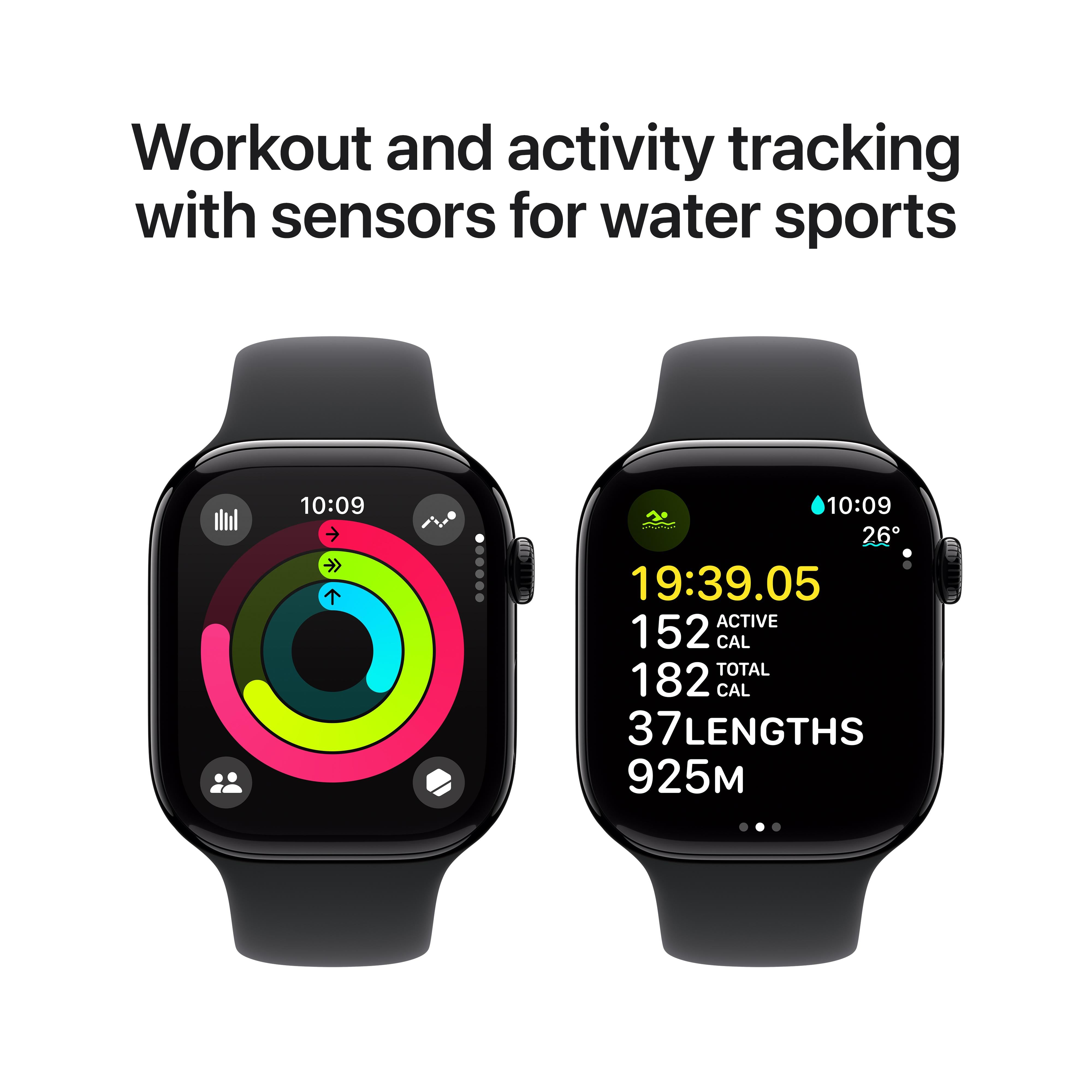 Apple Watch Series 10 GPS + Cellular 46mm Jet Black Aluminium Case wit