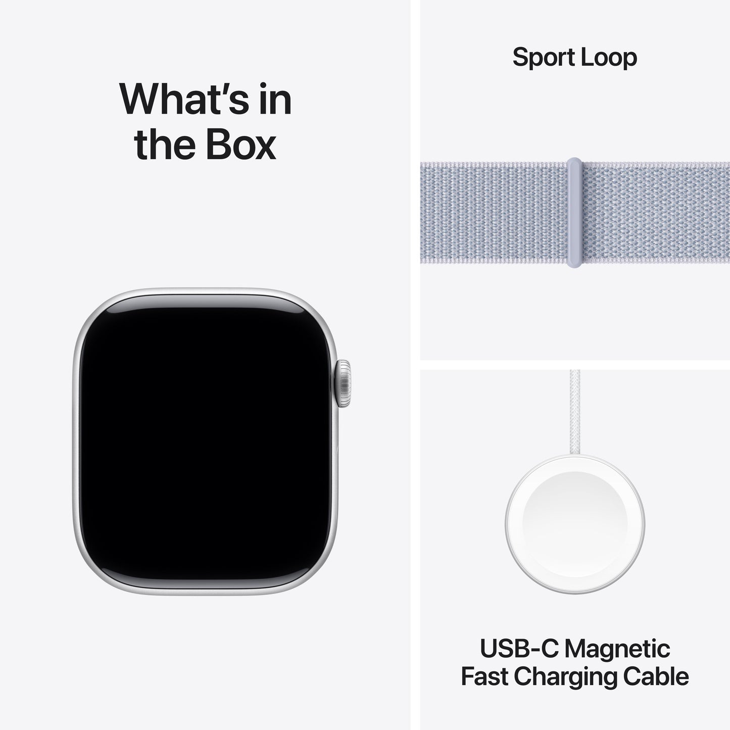 Apple Watch Series 10 GPS + Cellular 46mm Silver Aluminium Case with Blue Cloud Sport Loop