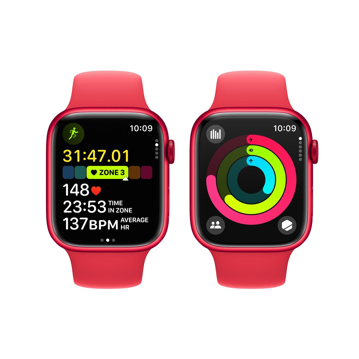 Apple Watch Series 9 GPS 45mm (PRODUCT)RED Aluminium Case with (PRODUCT)RED Sport Band - S/M