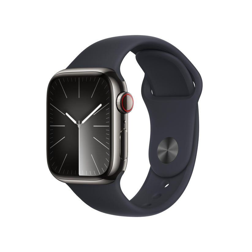 Apple Watch Series GPS Cellular 41mm Graphite Stainless Steel Case with Midnight Sport Band S/M