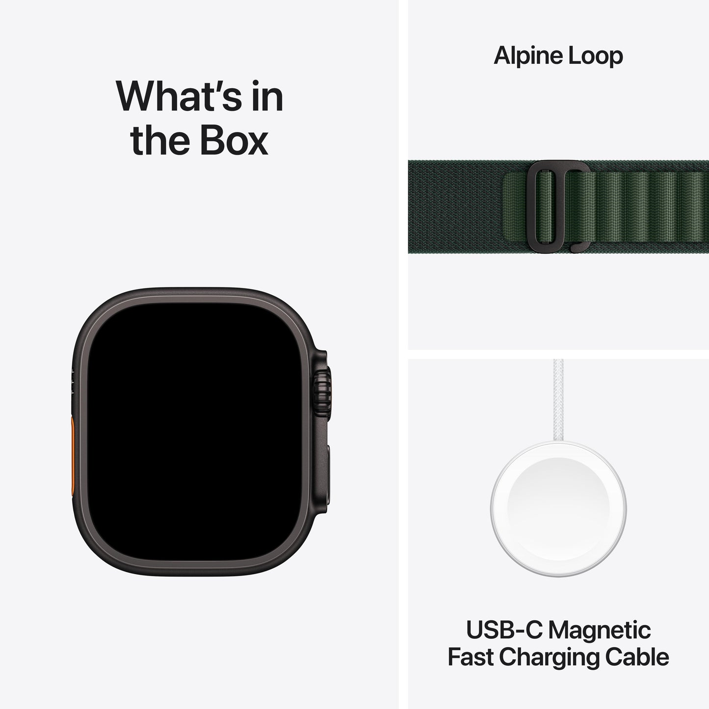 Apple Watch Ultra 2 GPS + Cellular 49mm Black Titanium Case with Dark Green Alpine Loop - L