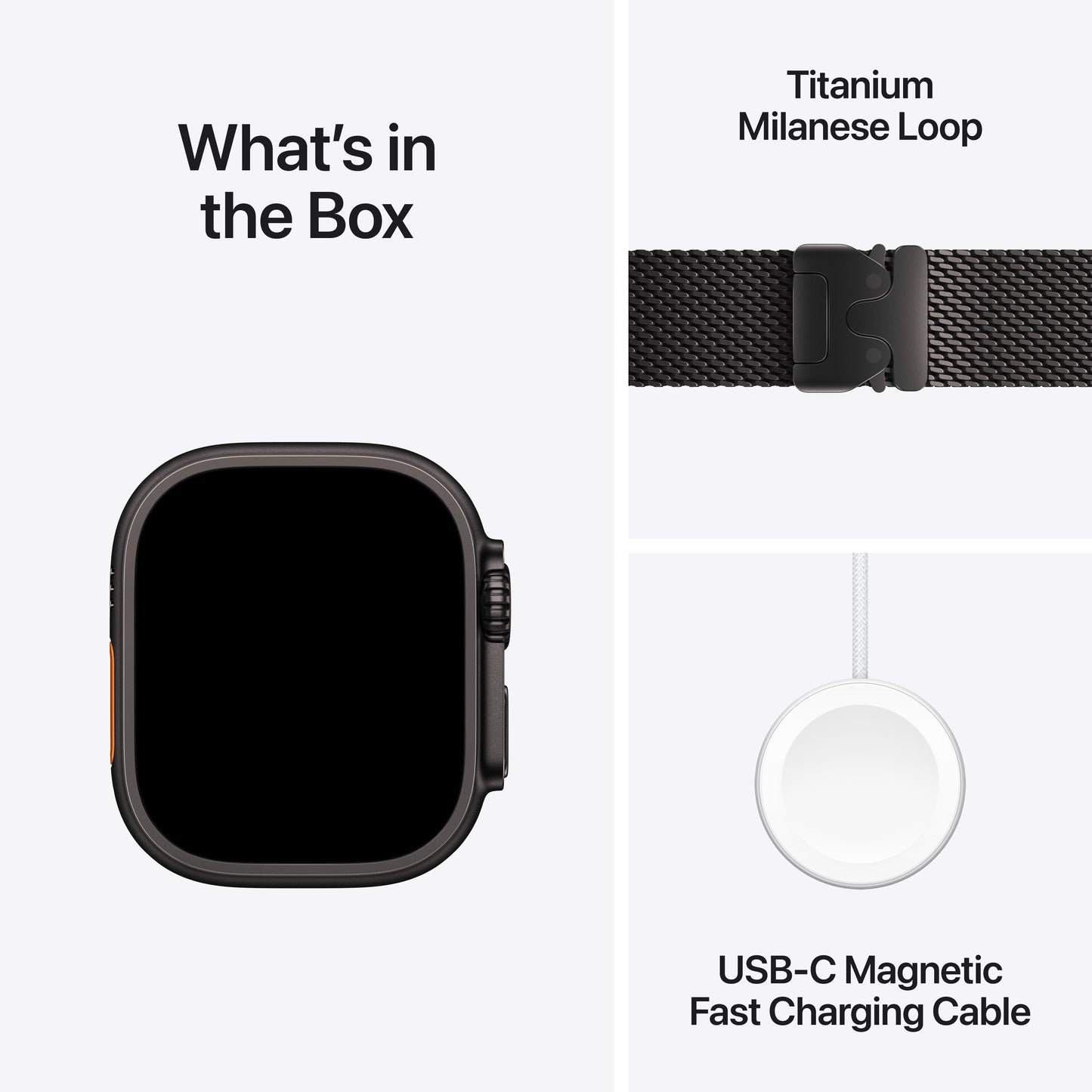 Apple Watch Ultra 2 GPS + Cellular 49mm Black Titanium Case with Black Titanium Milanese Loop - Large