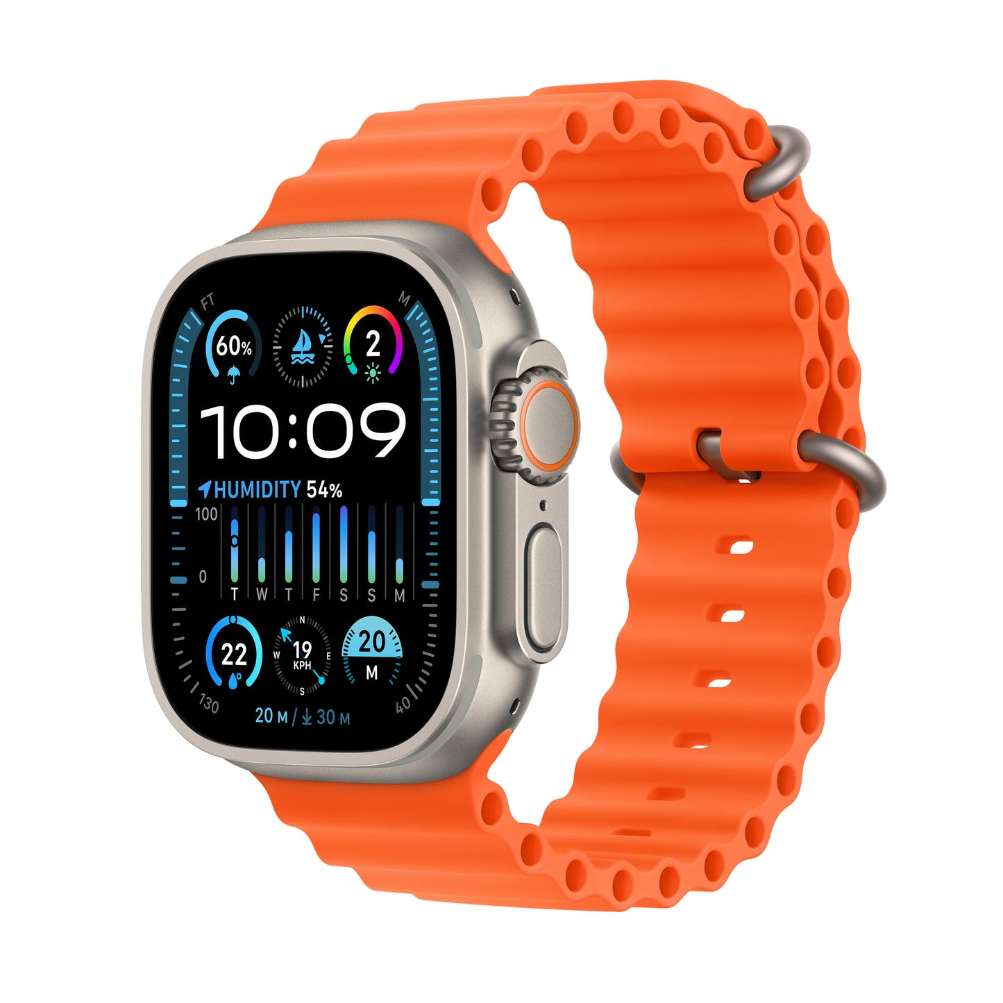 Apple Watch Ultra GPS Cellular 49mm Titanium Case with Orange Ocea
