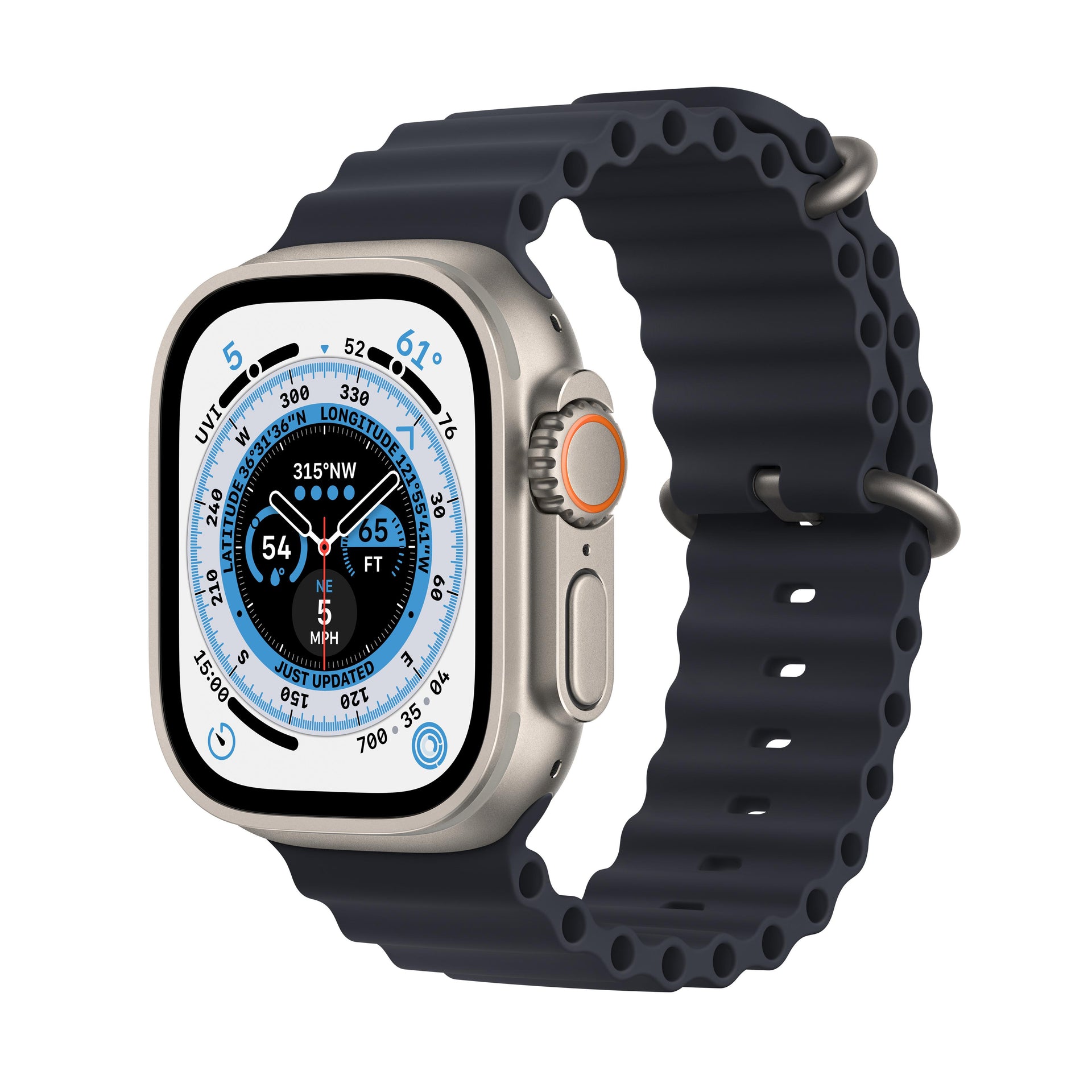Apple Watch Ultra GPS + Cellular, 49mm Titanium Case with Midnight Oce
