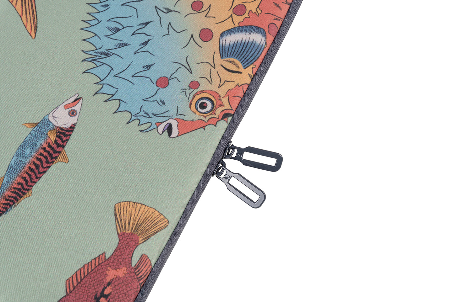 Tucano Schizzo Fishes Design Sleeve 13'/14" - Green