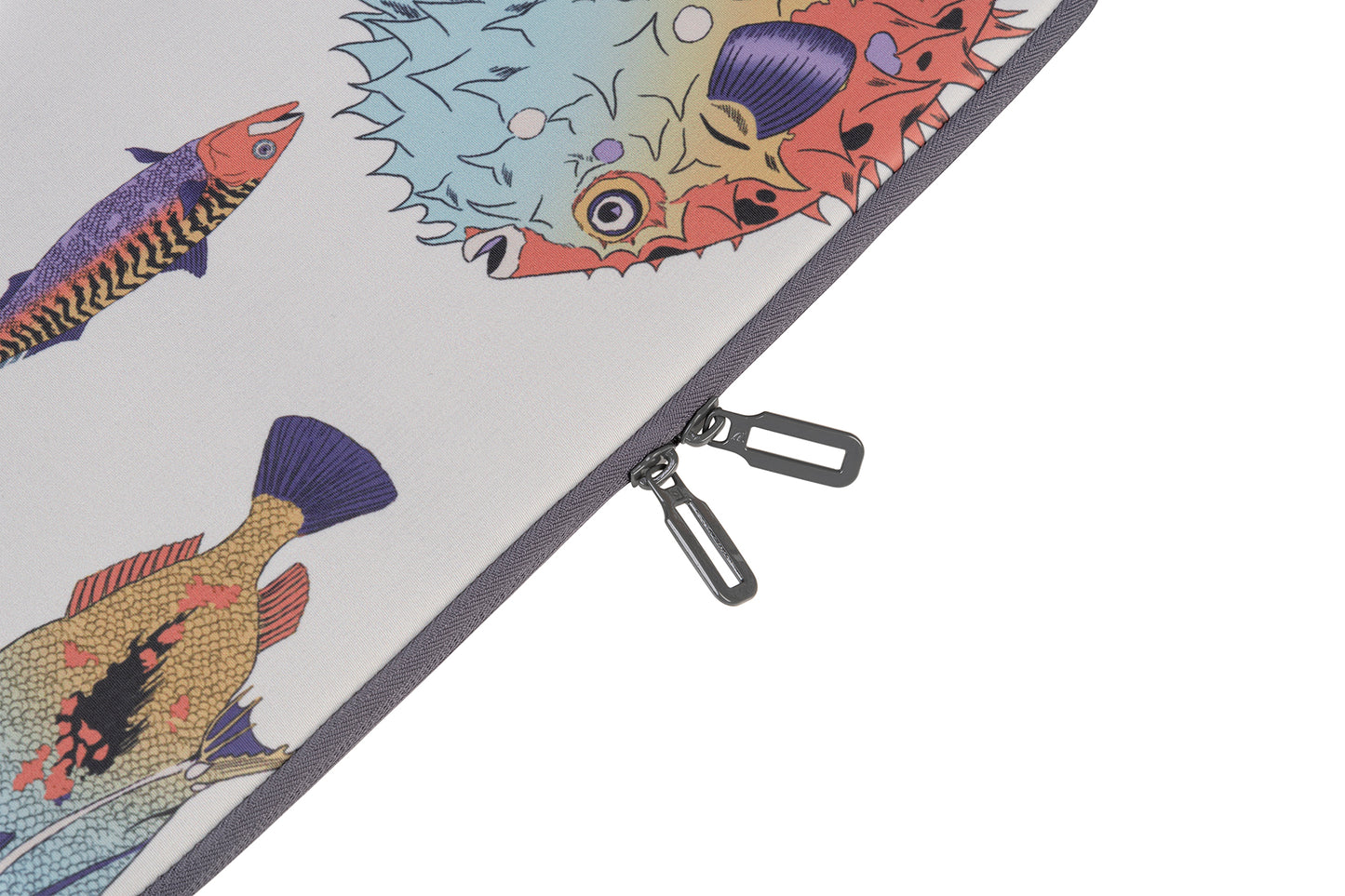 Tucano Schizzo Fishes Design Sleeve 13'/14" -White