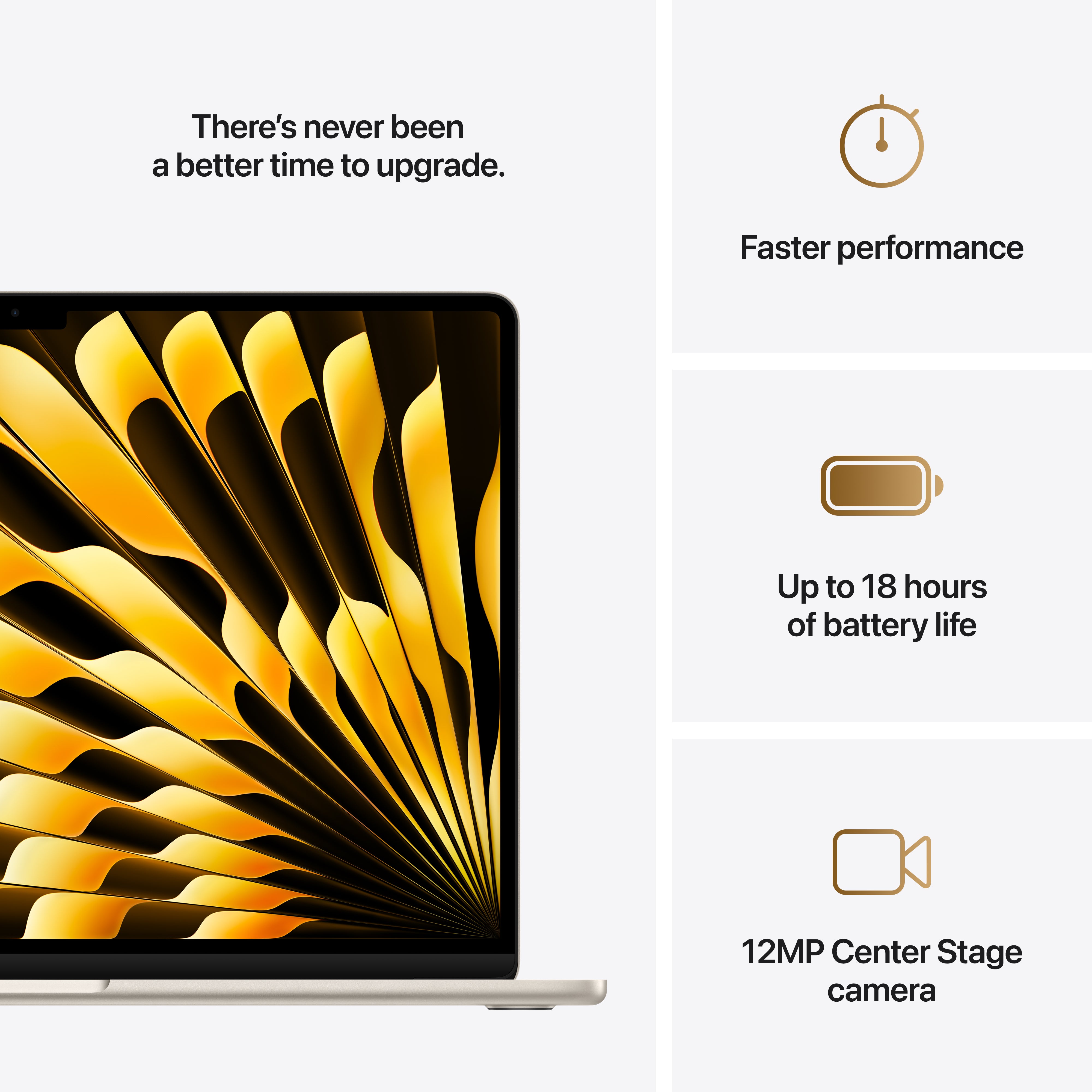 15-inch MacBook Air: Apple M4 chip with 10-core CPU and 10-core GPU, 5