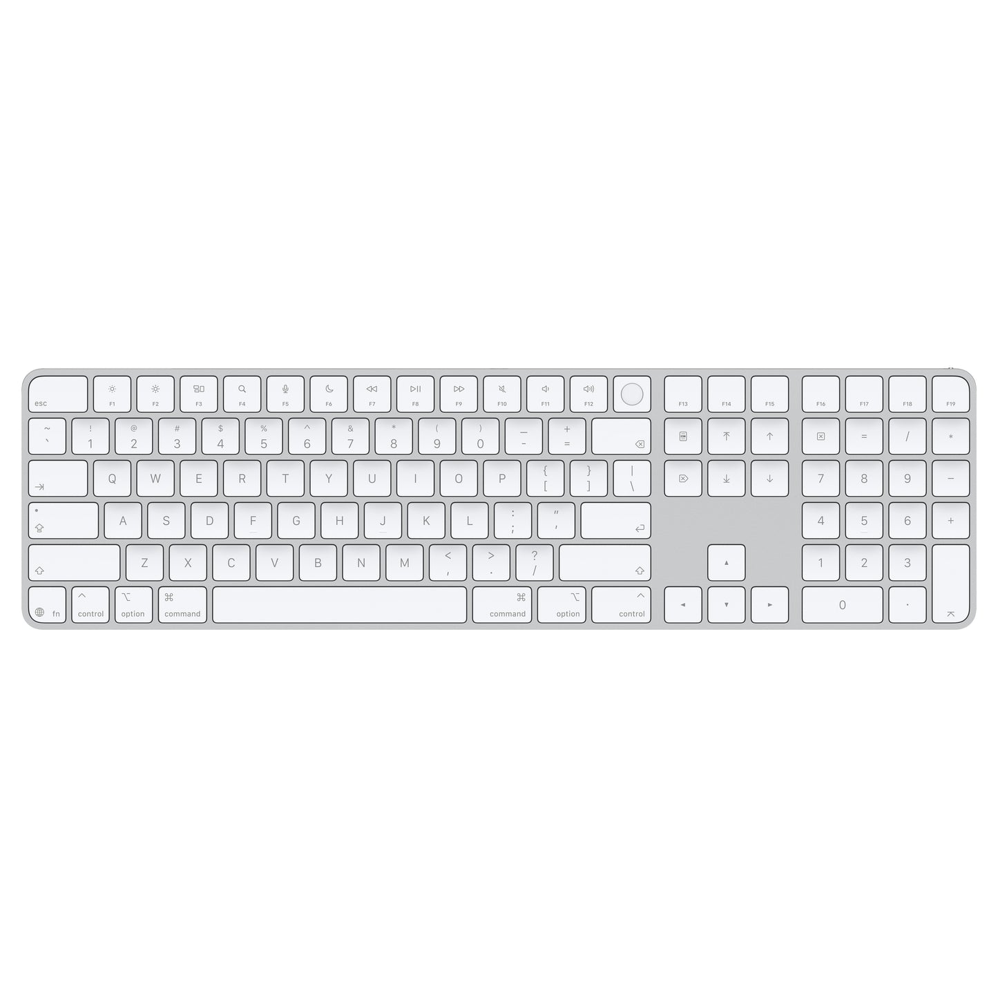 Magic Keyboard with Touch ID and Numeric Keypad for Mac models with Apple silicon (USB‑C) - US English - White Keys