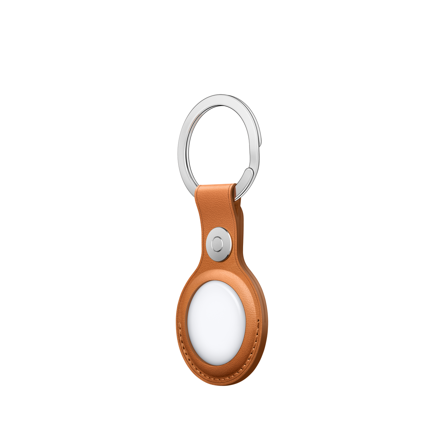 AirTag Leather Key Ring - Golden Brown