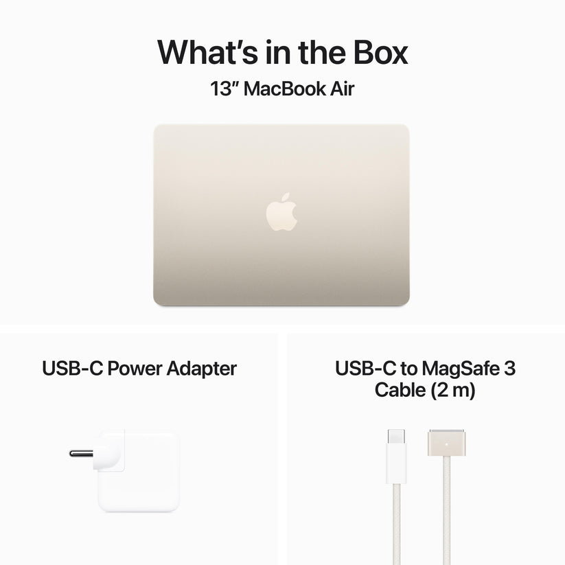 13-inch MacBook Air: Apple M3 chip with 8?core CPU and 10?core GPU, 512GB SSD - Starlight