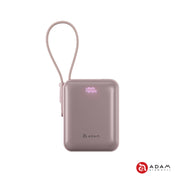VIONTA Q - Ultra-Compact Power Bank with Built-in Cable - Pink