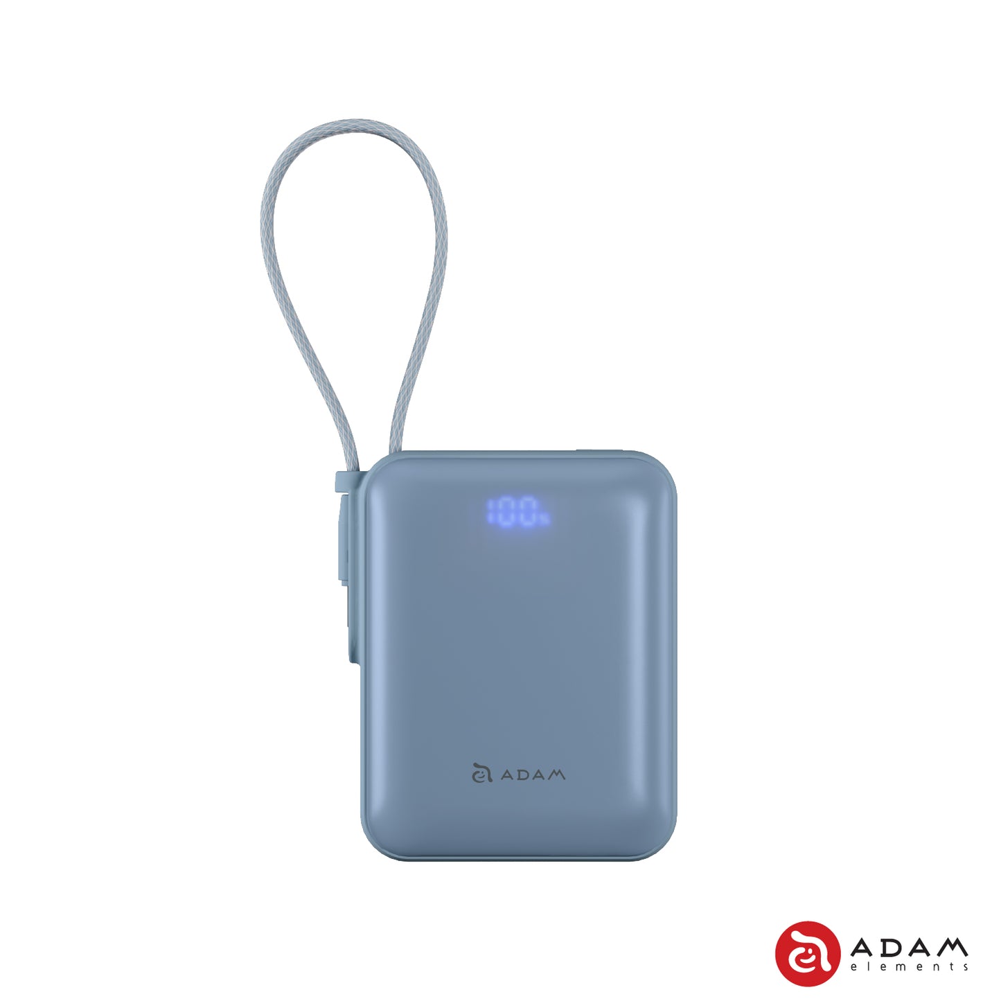 VIONTA Q - Ultra-Compact Power Bank with Built-in Cable - Blue