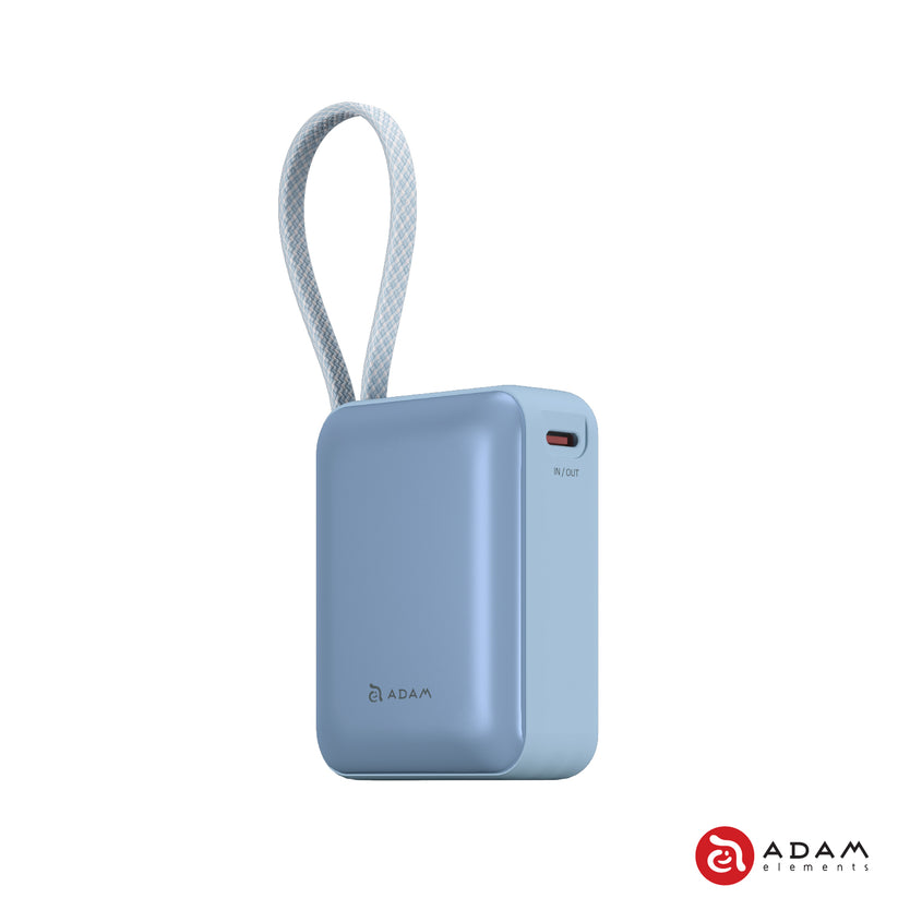 VIONTA Q - Ultra-Compact Power Bank with Built-in Cable - Blue