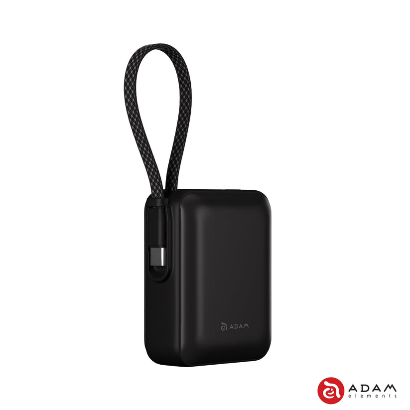 VIONTA Q - Ultra-Compact Power Bank with Built-in Cable - Black