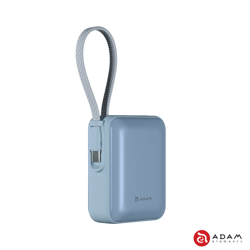 VIONTA Q - Ultra-Compact Power Bank with Built-in Cable - Blue