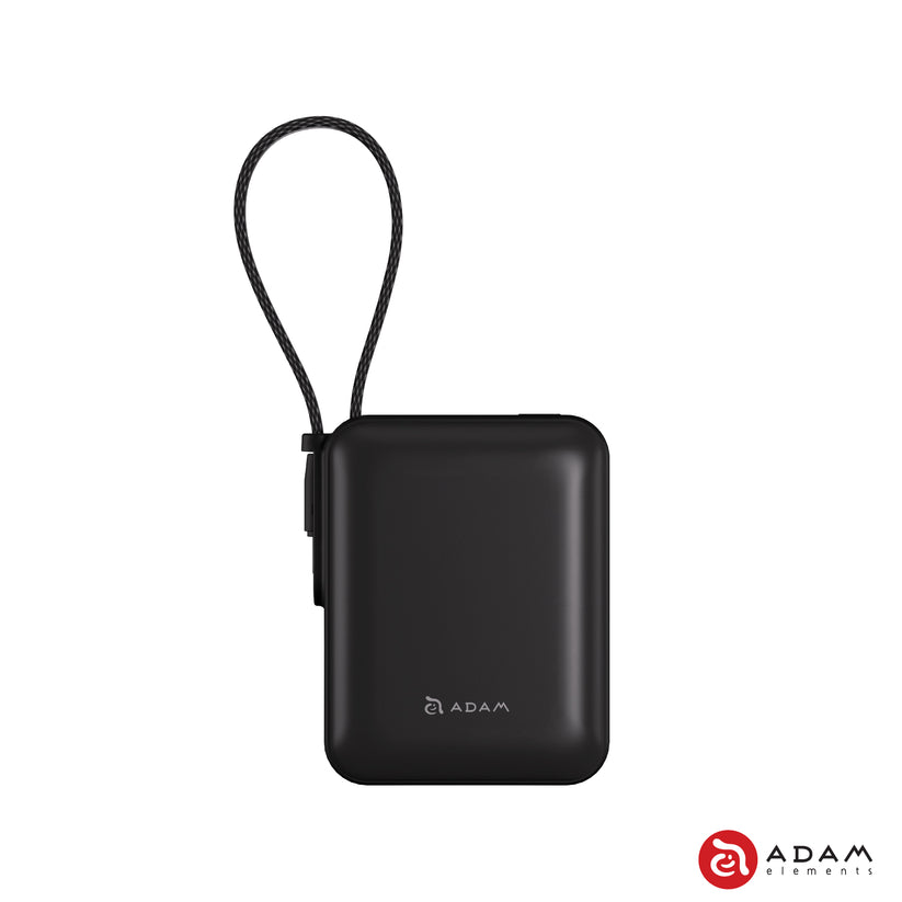 VIONTA Q - Ultra-Compact Power Bank with Built-in Cable - Black