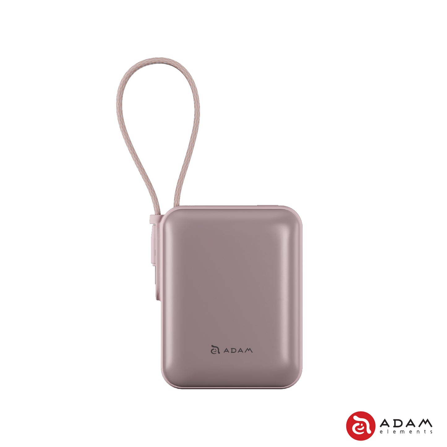 VIONTA Q - Ultra-Compact Power Bank with Built-in Cable - Pink