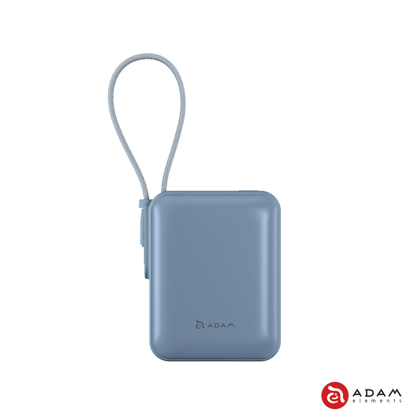 VIONTA Q - Ultra-Compact Power Bank with Built-in Cable - Blue