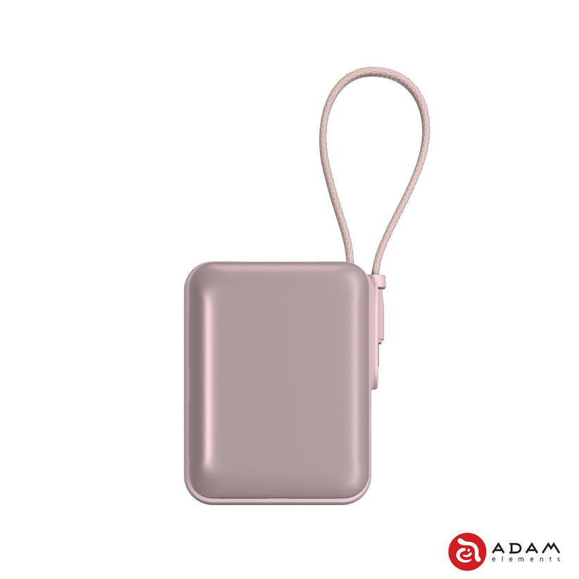 VIONTA Q - Ultra-Compact Power Bank with Built-in Cable - Pink