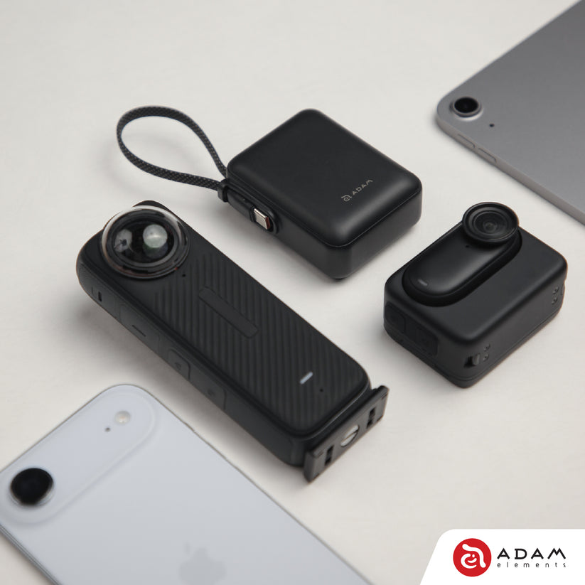 VIONTA Q - Ultra-Compact Power Bank with Built-in Cable - Black