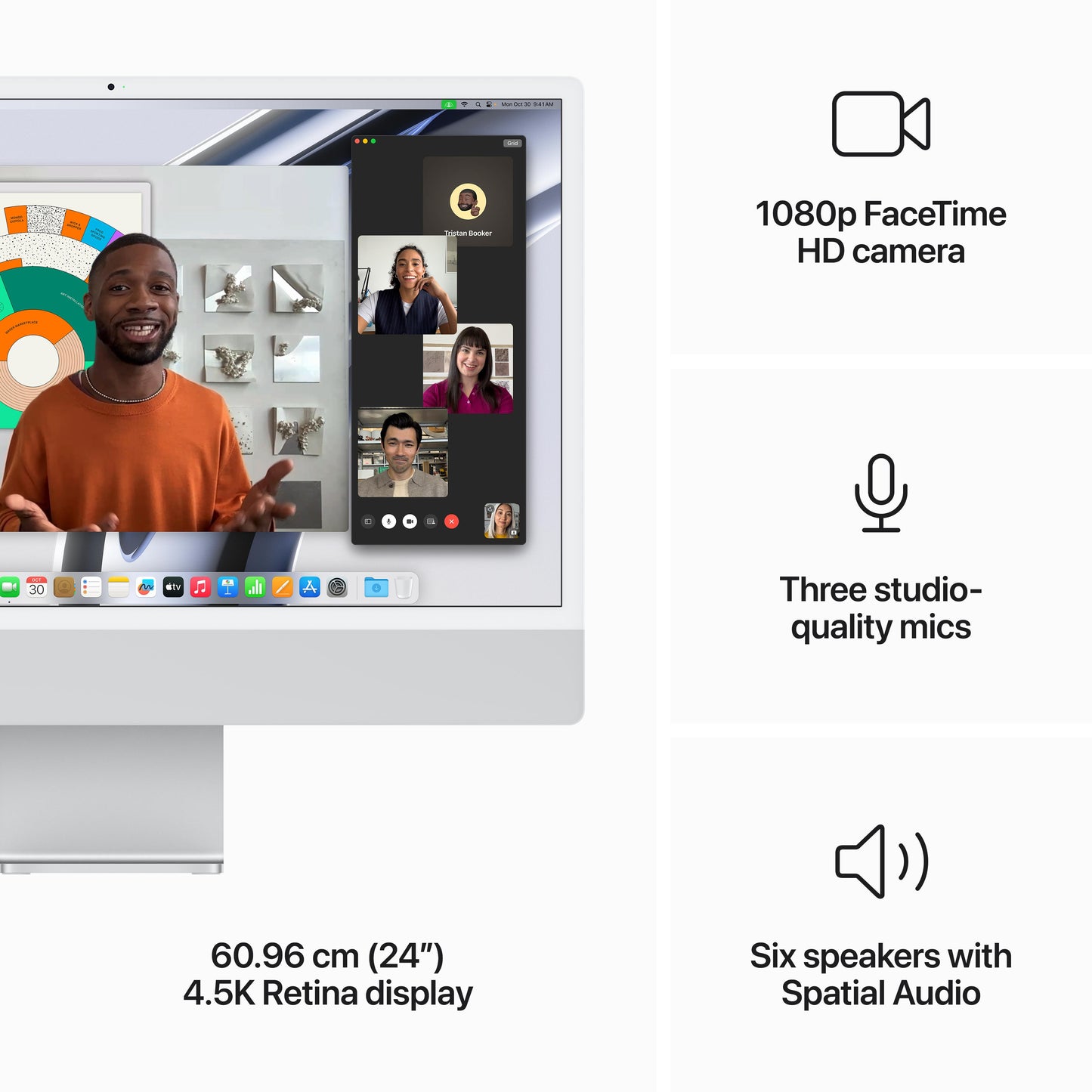 24-inch iMac with Retina 4.5K display: Apple M3 chip with 8?core CPU and 8?core GPU, 256GB SSD - Silver