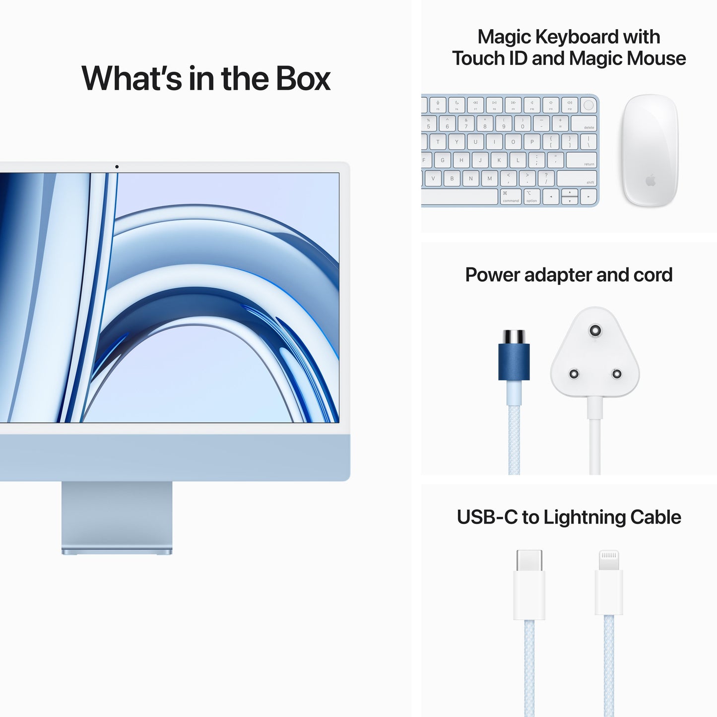 24-inch iMac with Retina 4.5K display: Apple M3 chip with 8?core CPU and 10?core GPU, 512GB SSD - Blue