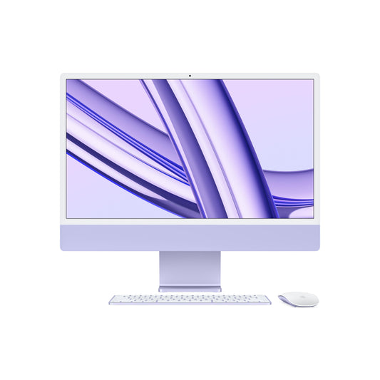 24-inch iMac with Retina 4.5K display: Apple M3 chip with 8‑core CPU and 10‑core GPU, 256GB SSD - Purple