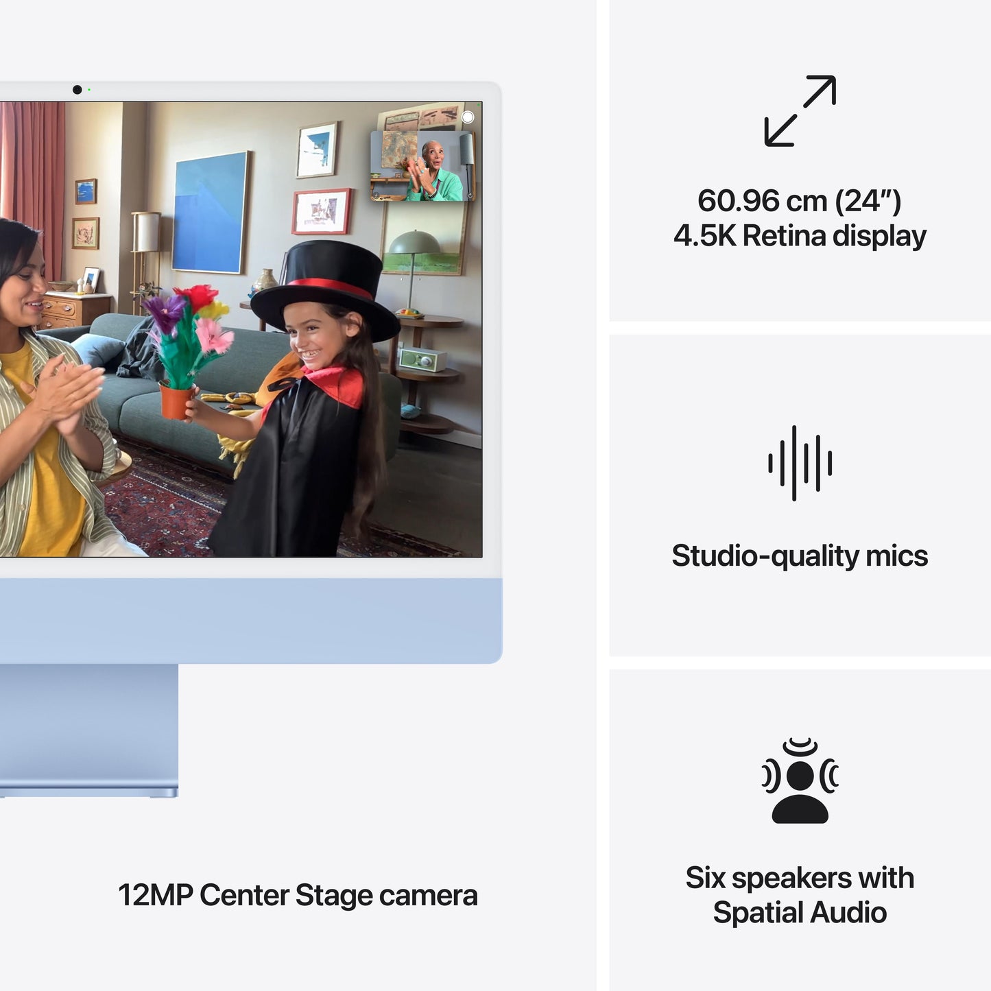 24-inch iMac with Retina 4.5K display: Apple M4 chip with 10-core CPU and 10-core GPU, 512GB SSD - Blue