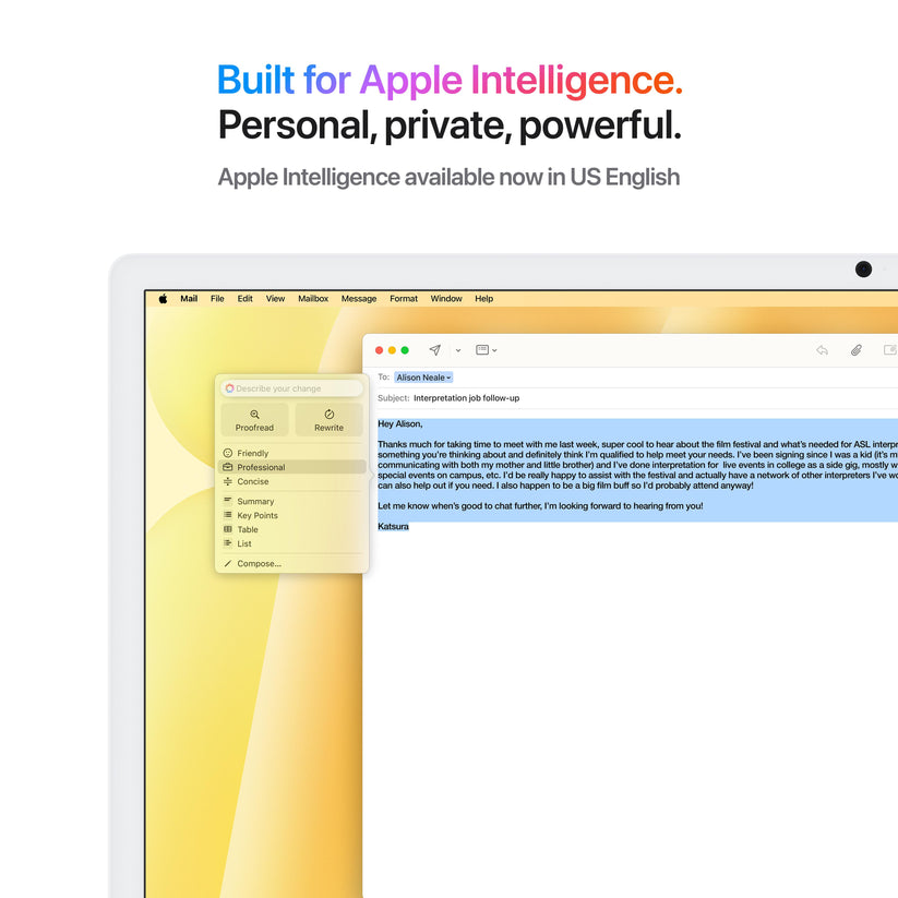 24-inch iMac with Retina 4.5K display: Apple M4 chip with 10-core CPU and 10-core GPU, 512GB SSD - Yellow
