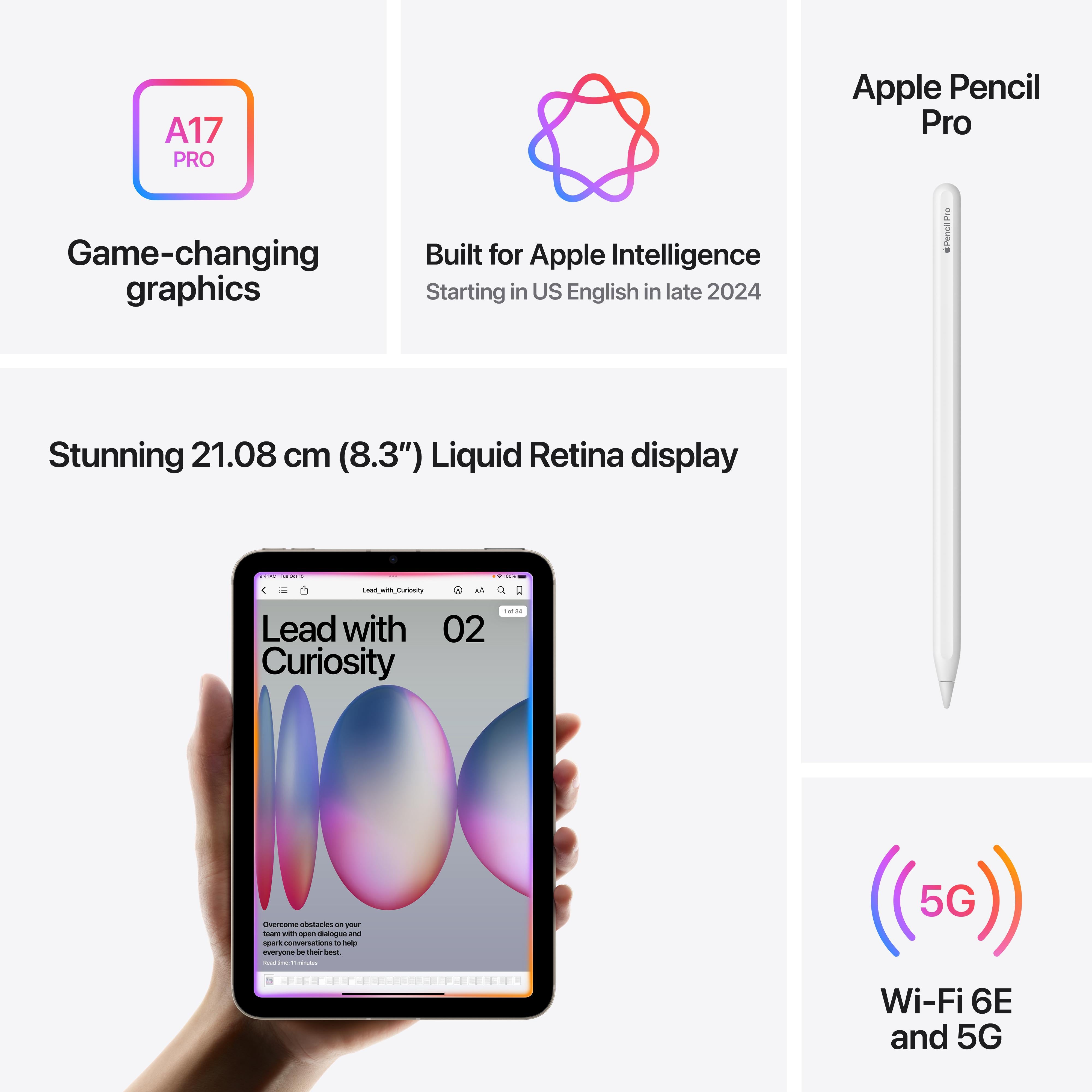 iPad mini A17 Pro | Space Grey | 128GB | Wi-Fi + Cellular